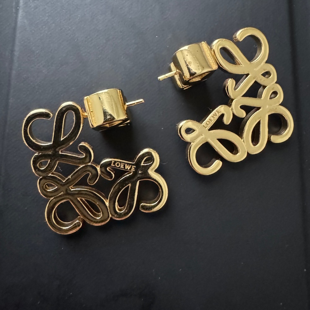 Loewe Gold Logo Earrings